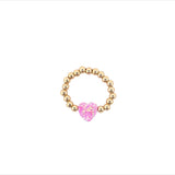 HEART RING: BABY PINK / GOLD FILLED / 9