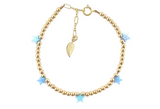 STARS By The Yard Opal Bracelet: White / Gold Filled / Stretchy 7"