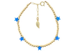 STARS By The Yard Opal Bracelet: White / Gold Filled / Stretchy 7"