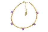 STARS By The Yard Opal Bracelet: White / Gold Filled / Stretchy 7"