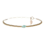 HAND OPAL BRACELET - SMALL: BLUE PACIFIC / 14KG Filled / Stretchy 6.5"