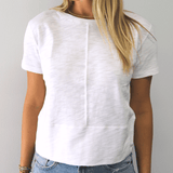 Celia Perfect Length Tee in White - Short Sleeve: M