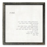 'Rumi' Shelf Art: White / 5.75x5.75
