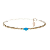 HAND OPAL BRACELET - SMALL: BLUE PACIFIC / 14KG Filled / Stretchy 6.5"