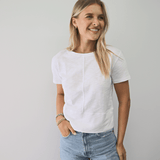 Celia Perfect Length Tee in White - Short Sleeve: M