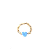 HEART RING: BABY PINK / GOLD FILLED / 8