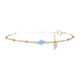 HAND OPAL BRACELET - SMALL: BLUE PACIFIC / 14KG Filled / Stretchy 6.5"