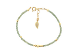 "IRIS" Waterproof Bracelet: Gold Filled / Aquamarine / Stretchy 7"