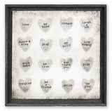 'Candy Hearts' Wall Art - Sepia: 11.5X11.5 / White