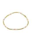 Multicolor Opal & FWP Bead Bracelet: Vanilla / Stretchy 6.5"