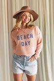 BEACH DAY Graphic Sweatshirt: L / ATHLETIC HEATHER