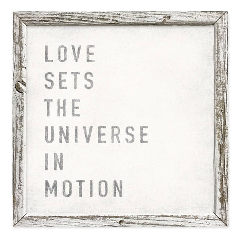 'Love Sets Universe in Motion' Shelf Art: White / 5.75x5.75